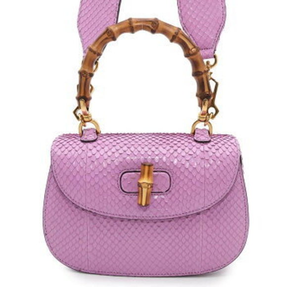 Gucci Handbag Bamboo Python Small Shoulder Bag - Picture 1 of 10